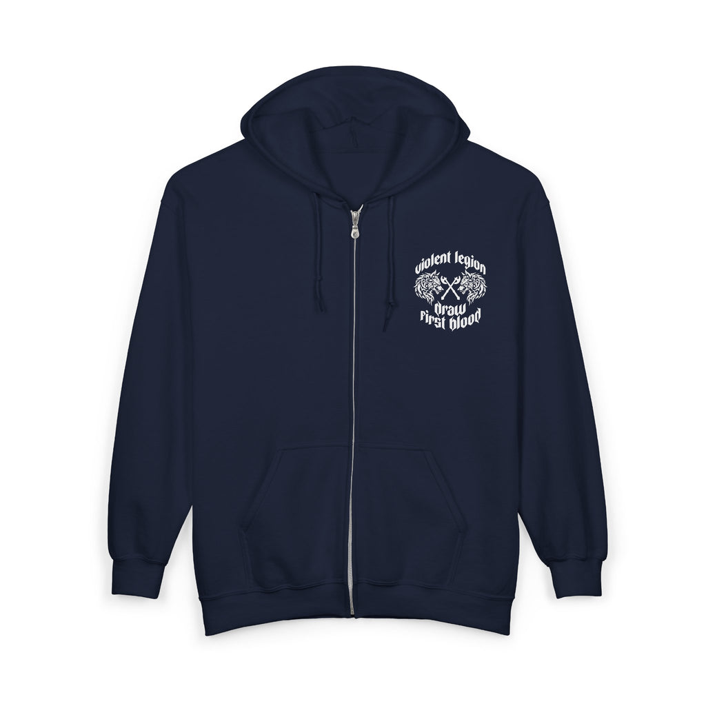 Draw First Blood Zip-Up Hoodie