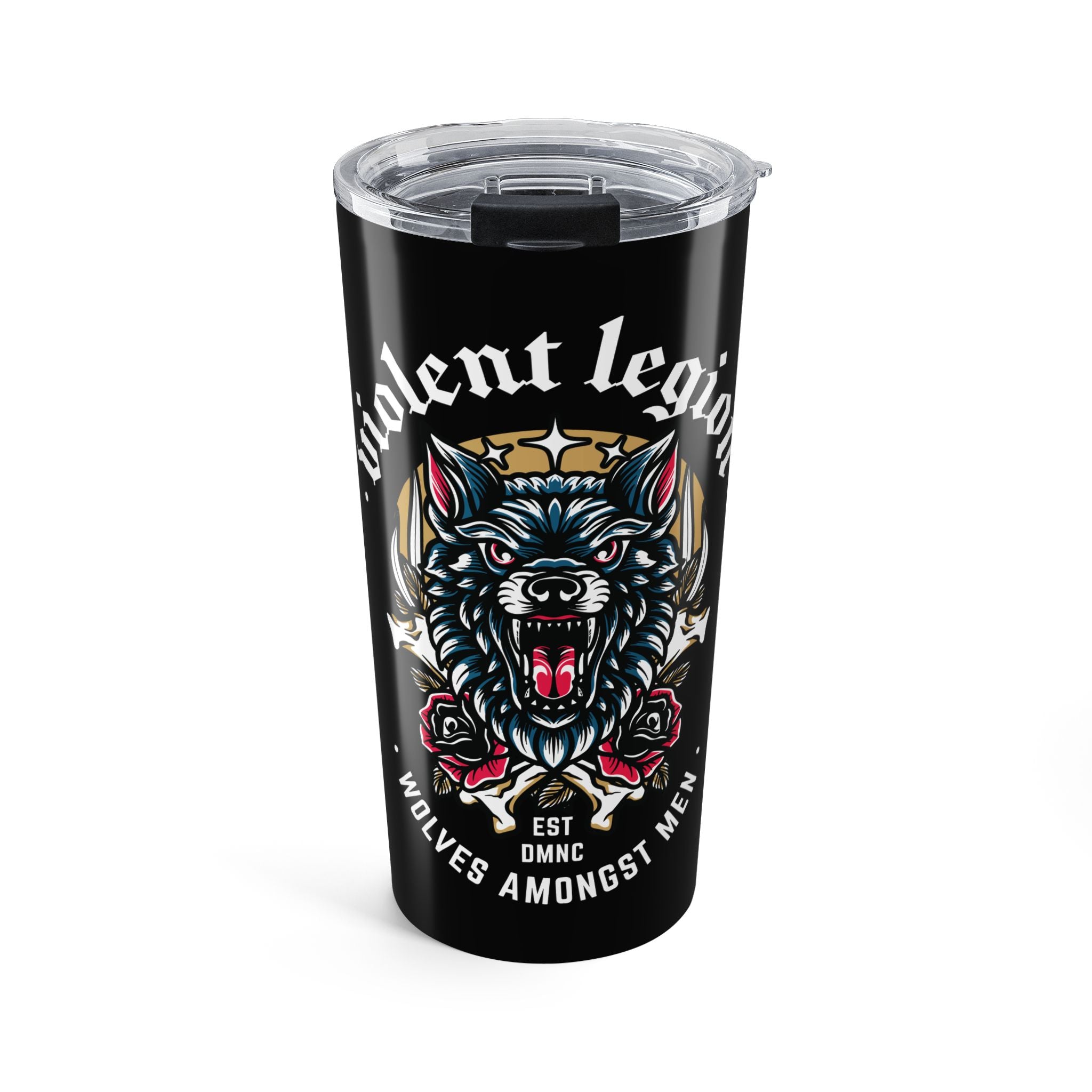 Wolves Amongst Men Black 20oz Travel Mug