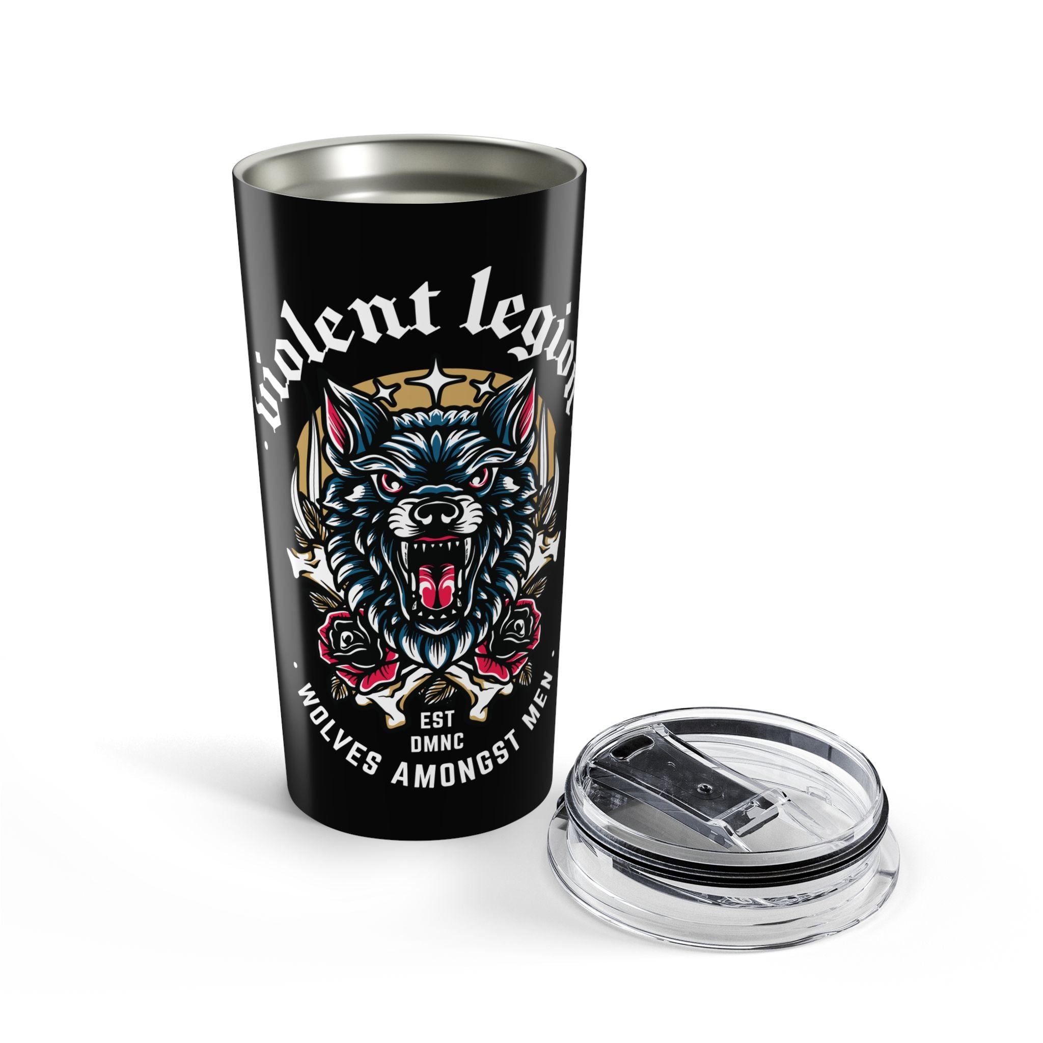Wolves Amongst Men Black 20oz Travel Mug