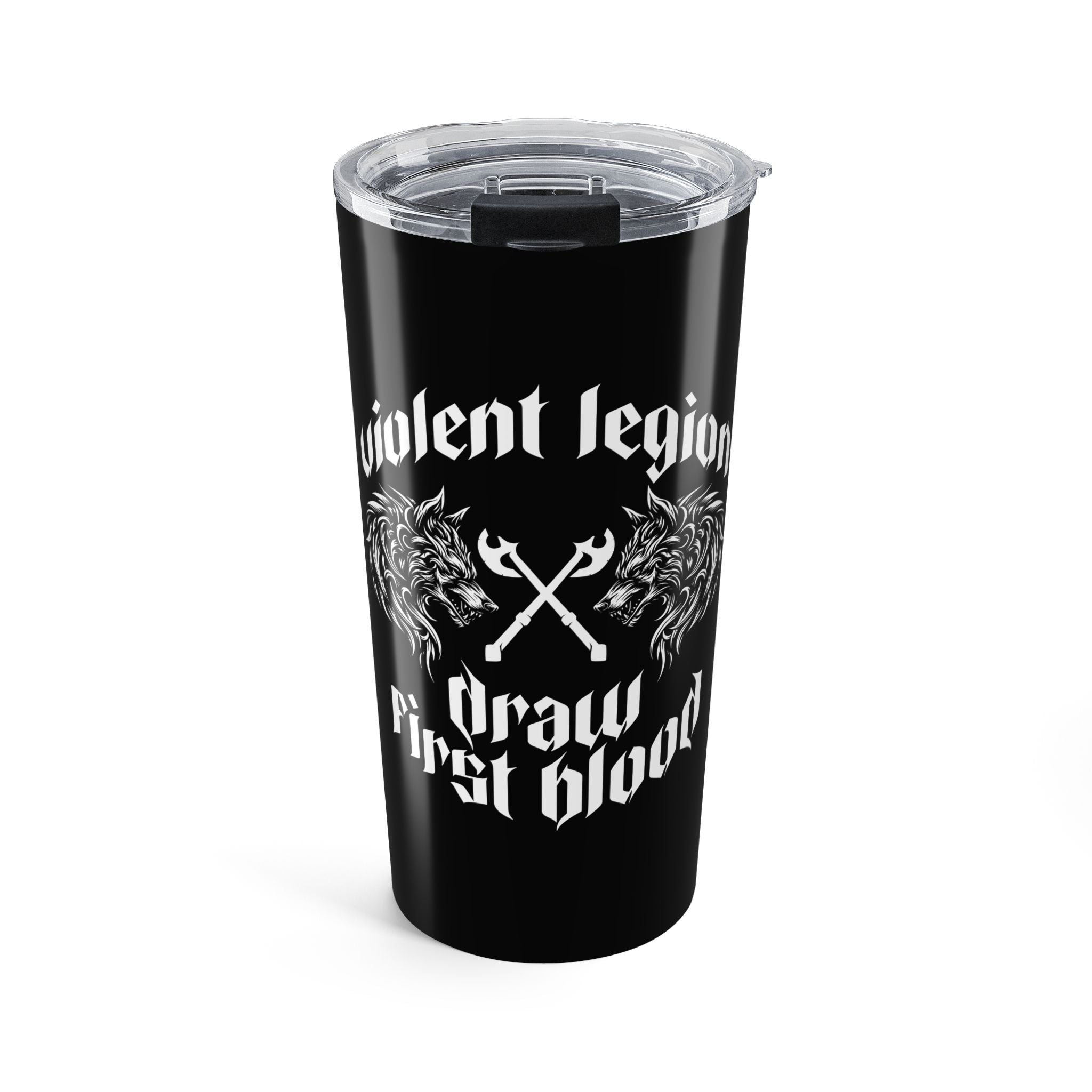 Draw First Blood Black 20oz Travel Mug