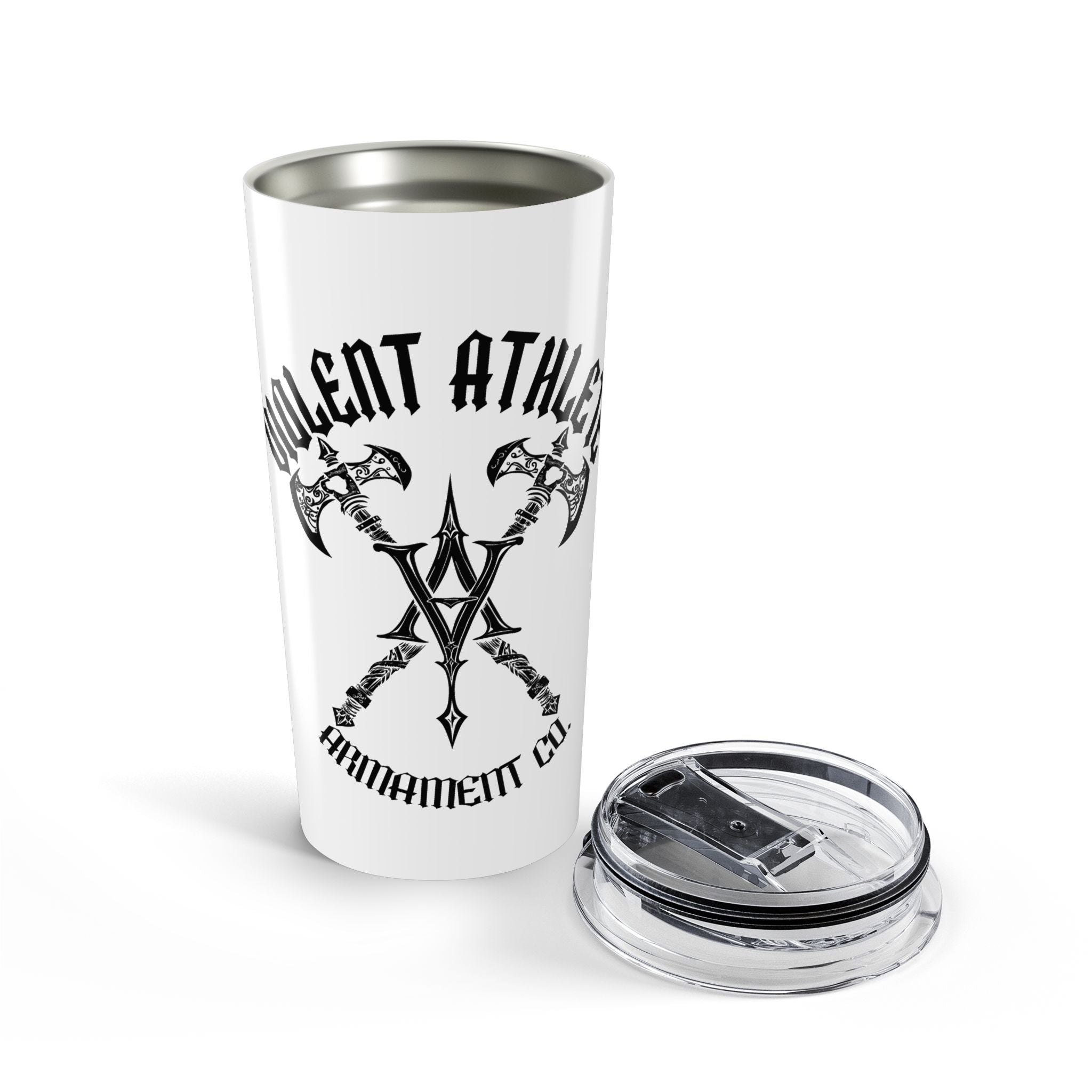 Violent Athlete White 20oz Travel Mug