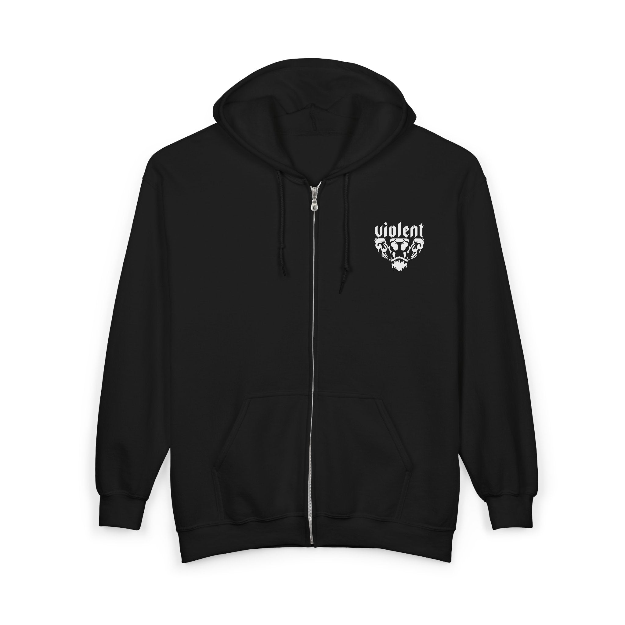Lion's Mouth Logo Zip-Up Hoodie