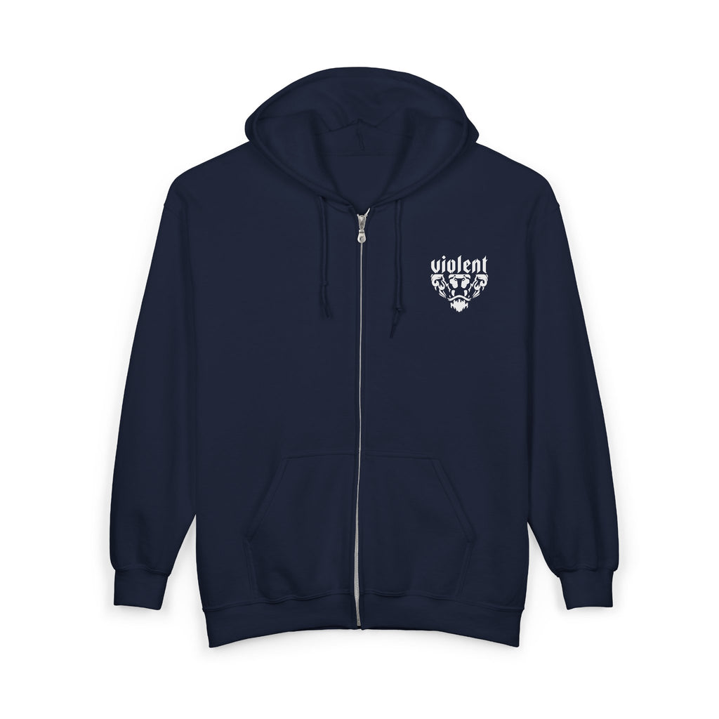 Lion's Mouth Logo Zip-Up Hoodie
