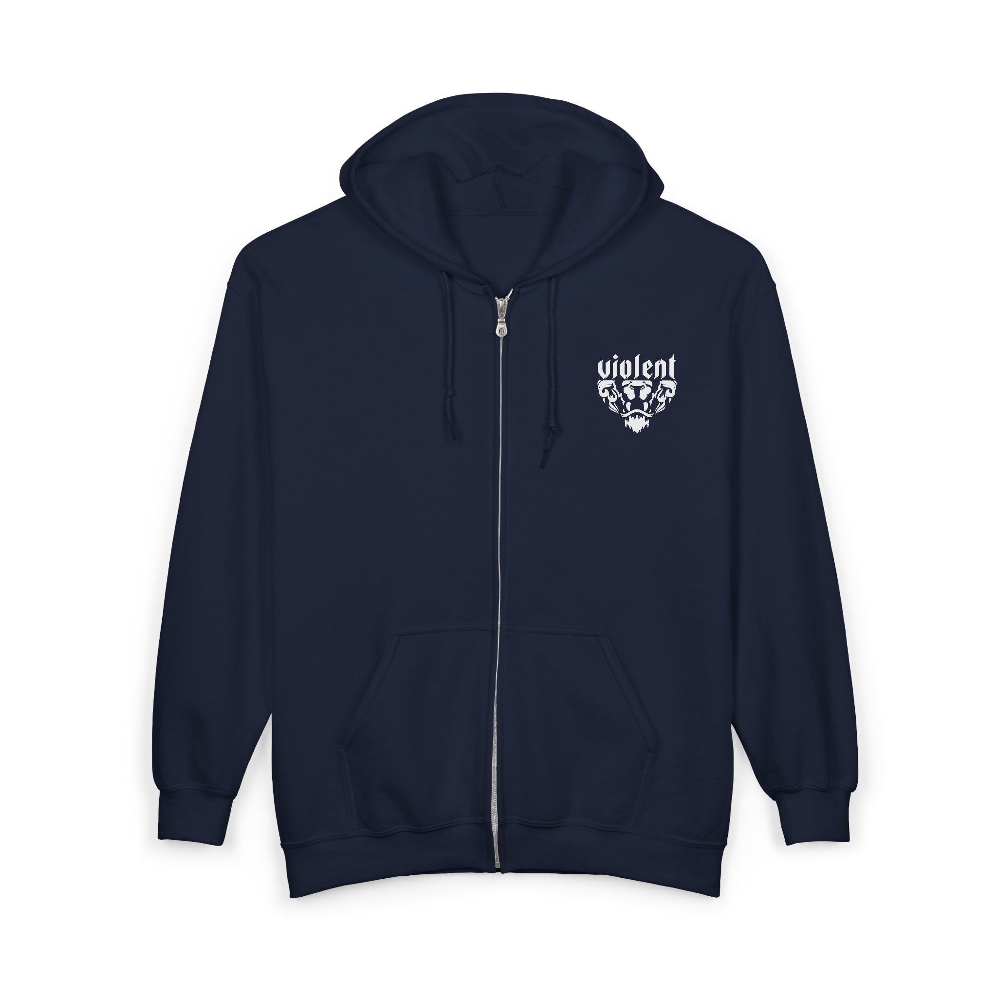 Lion's Mouth Logo Zip-Up Hoodie