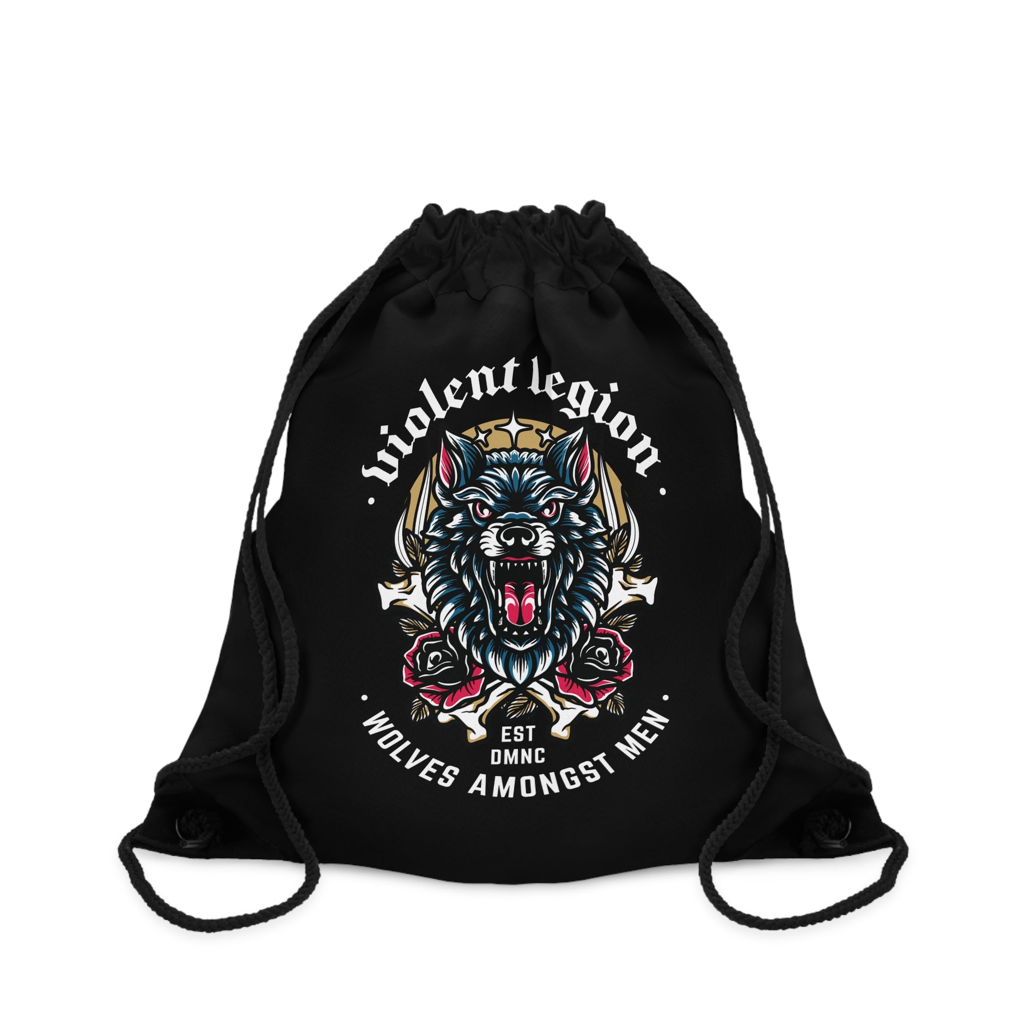 Wolves Amongst Men Drawstring Bag