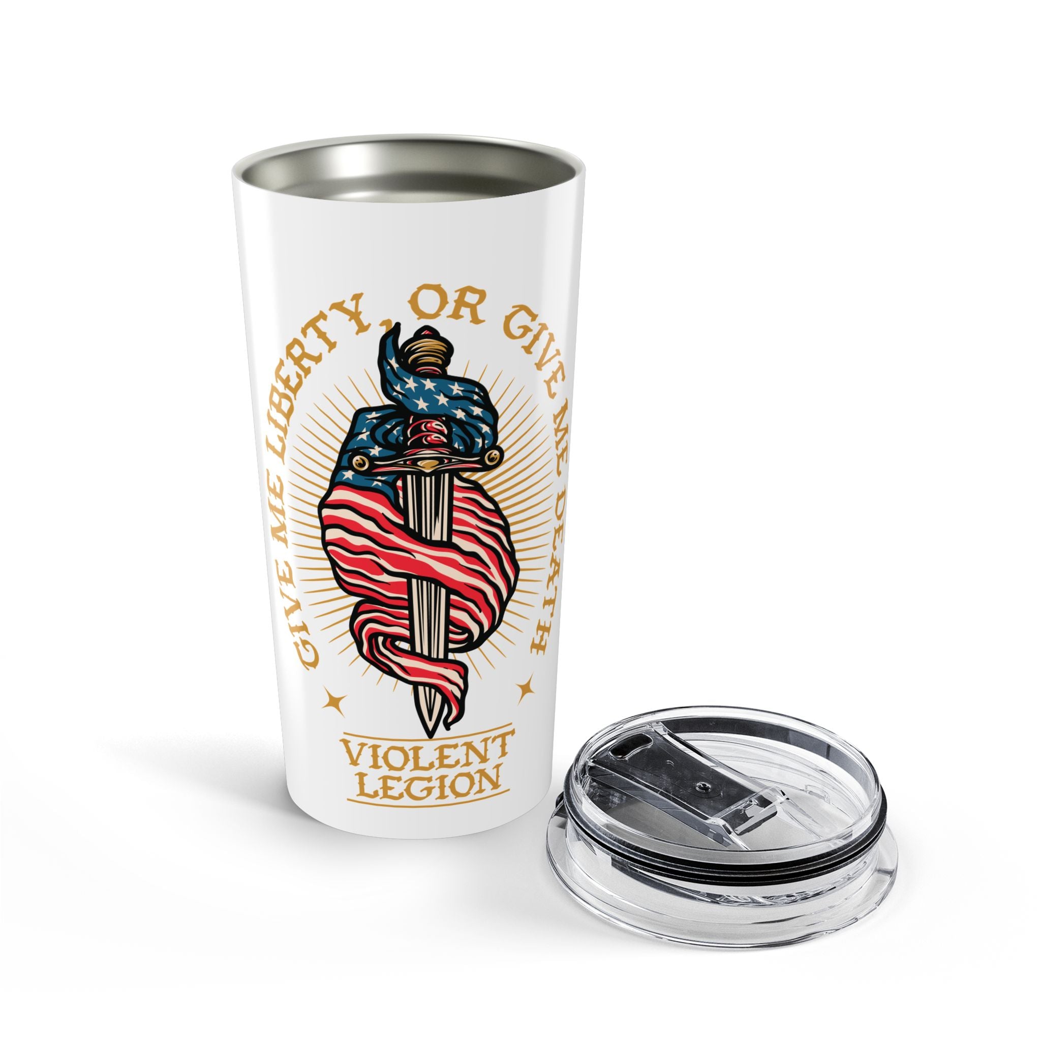 Liberty or Death White 20oz Travel Mug