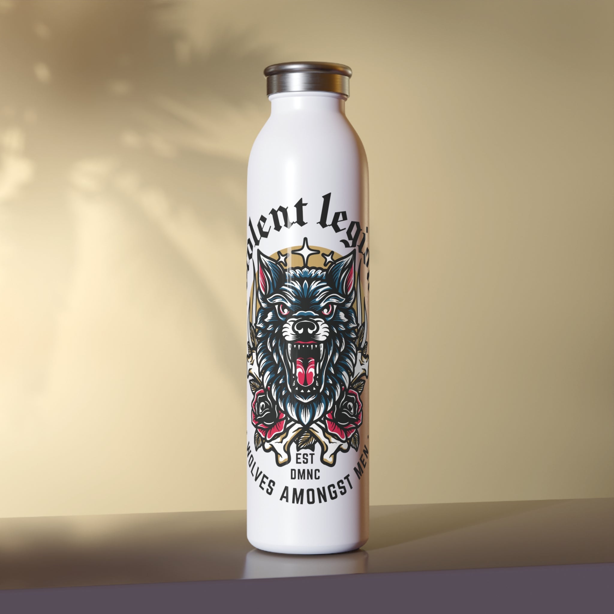 Wolves Amongst Men 20oz Slim Water Bottle