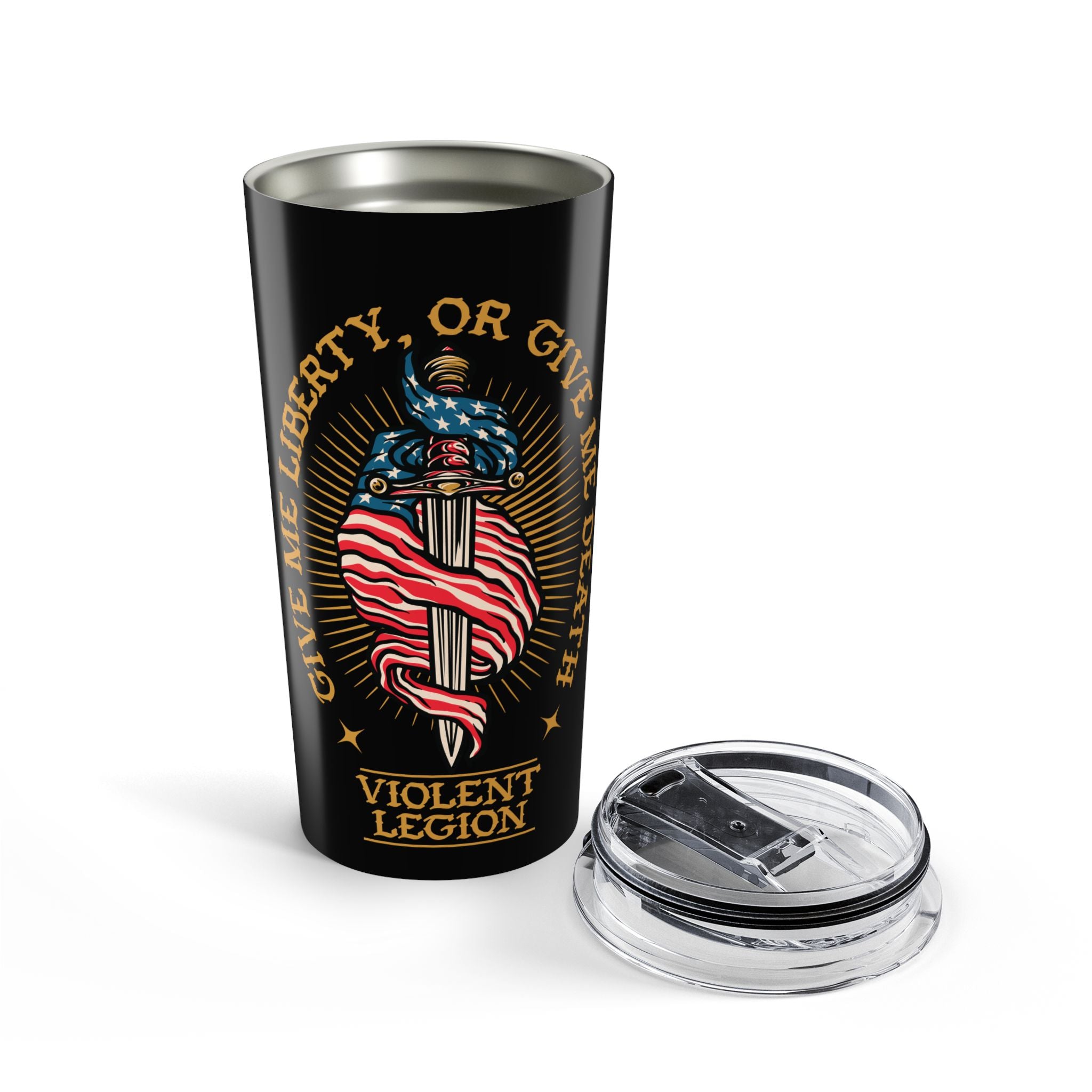 Liberty or Death Black 20oz Travel Mug