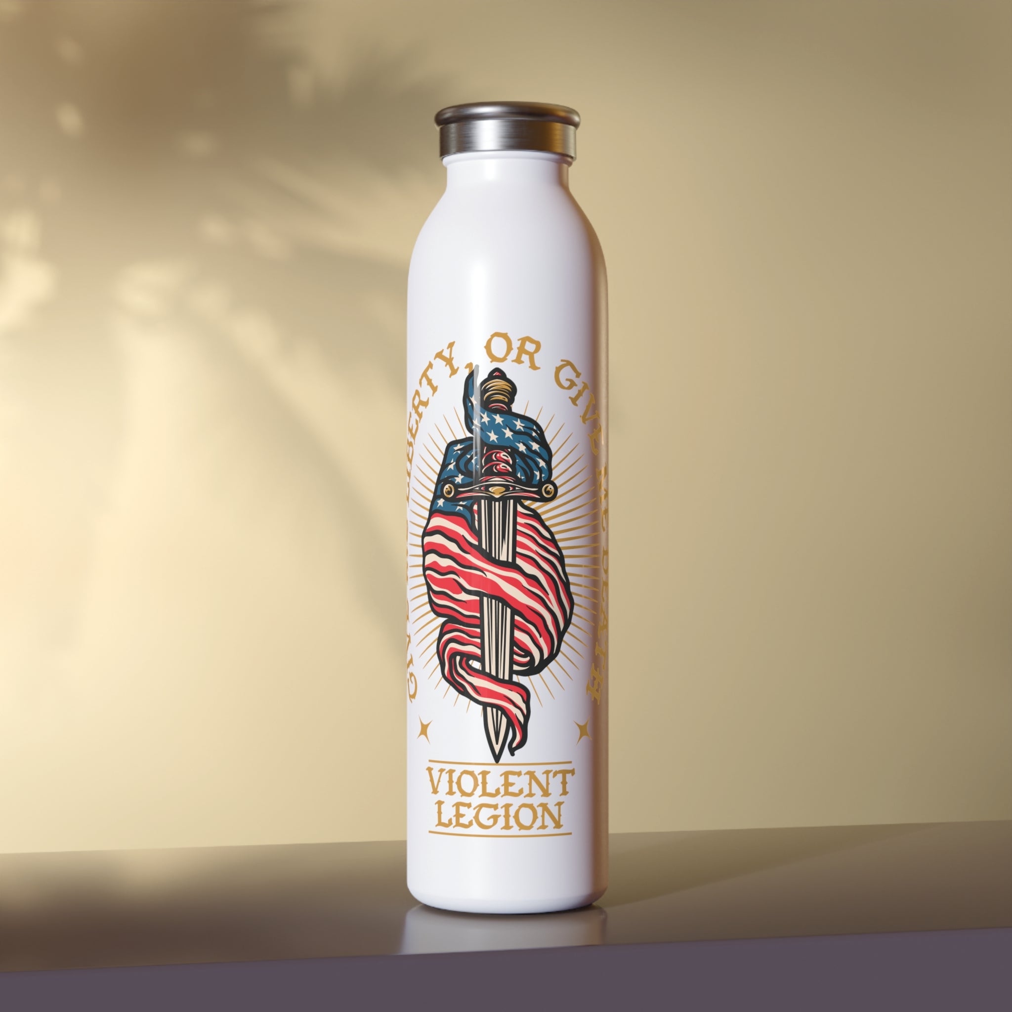 Liberty or Death 20oz Slim Water Bottle