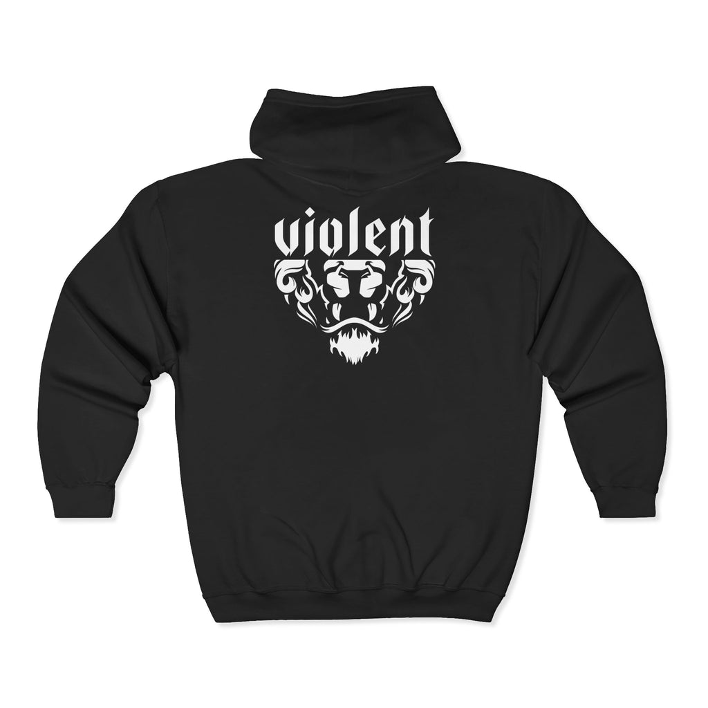 Lion's Mouth Logo Zip-Up Hoodie