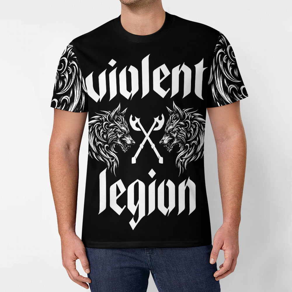 Battle Axe Wolves Ice Silk Rash Guard