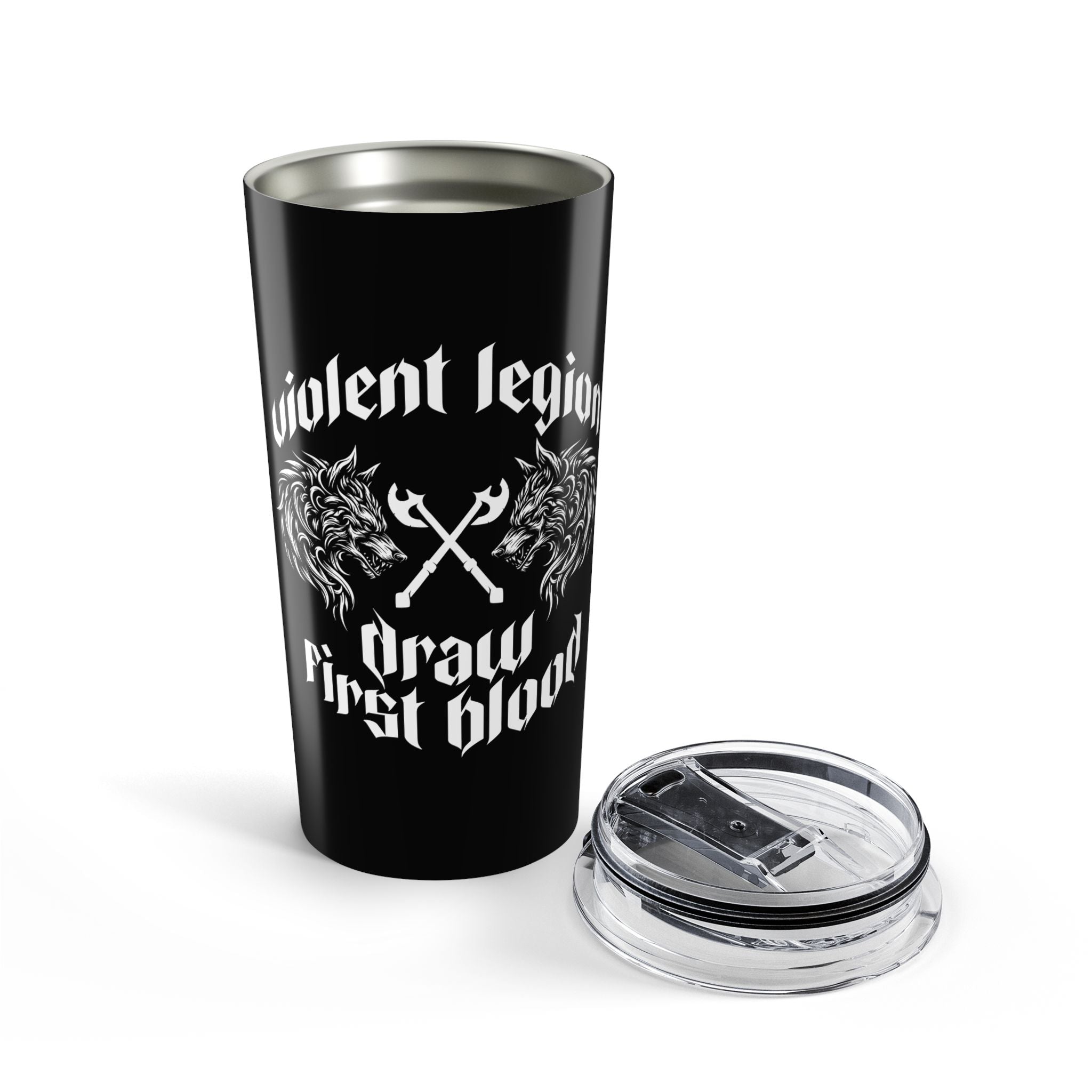 Draw First Blood Black 20oz Travel Mug