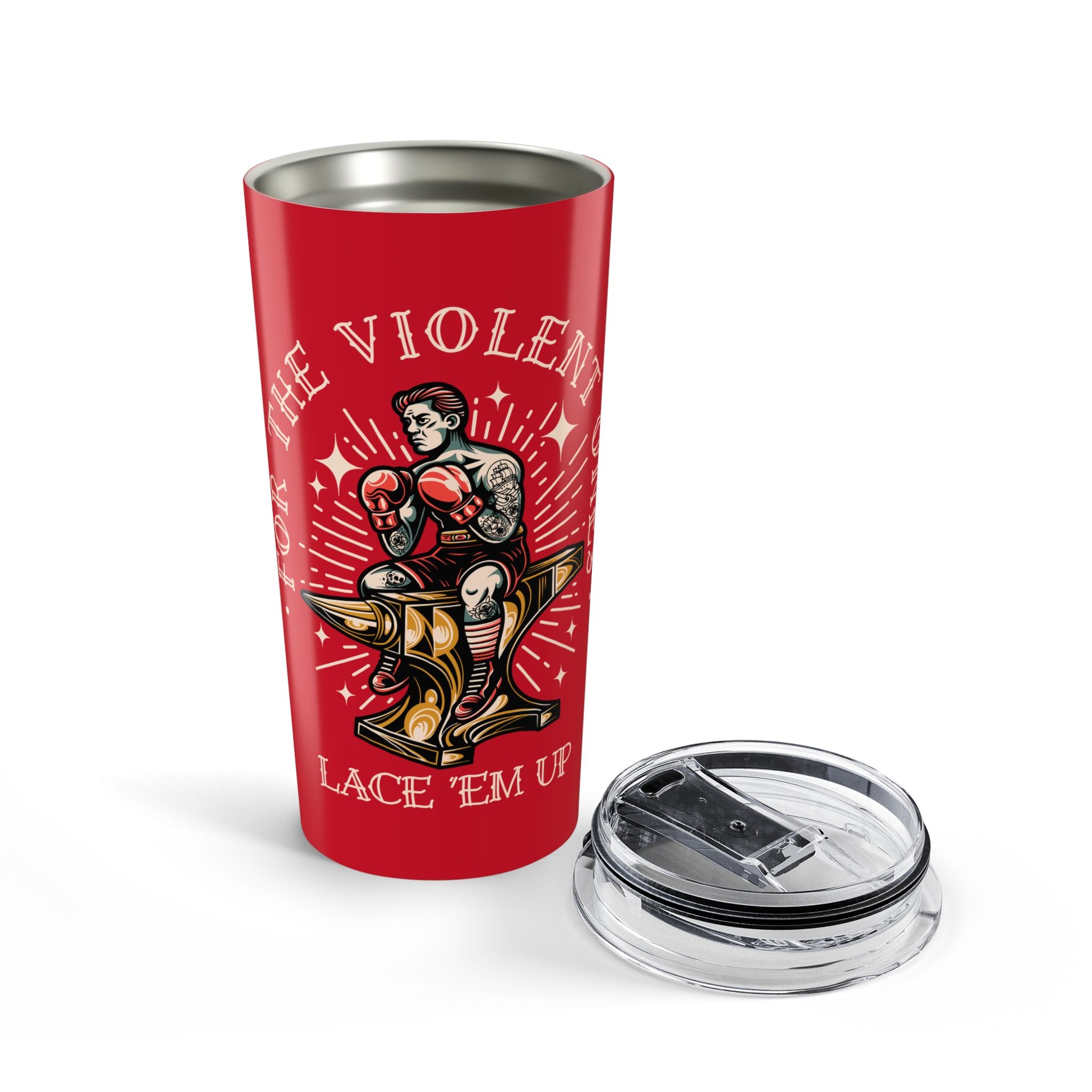 Lace 'Em Up Red 20oz Travel Mug