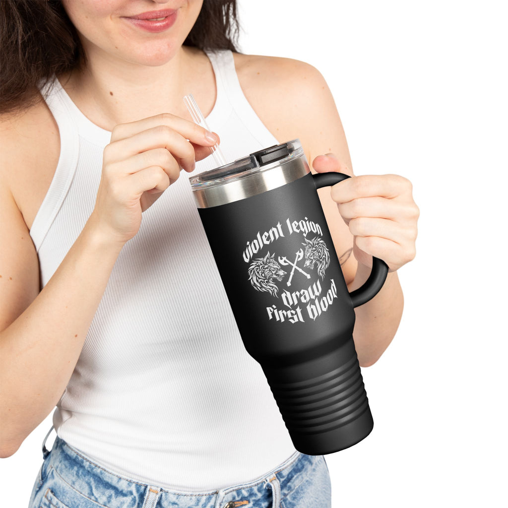 Draw First Blood 40oz Insulated Travel Mug