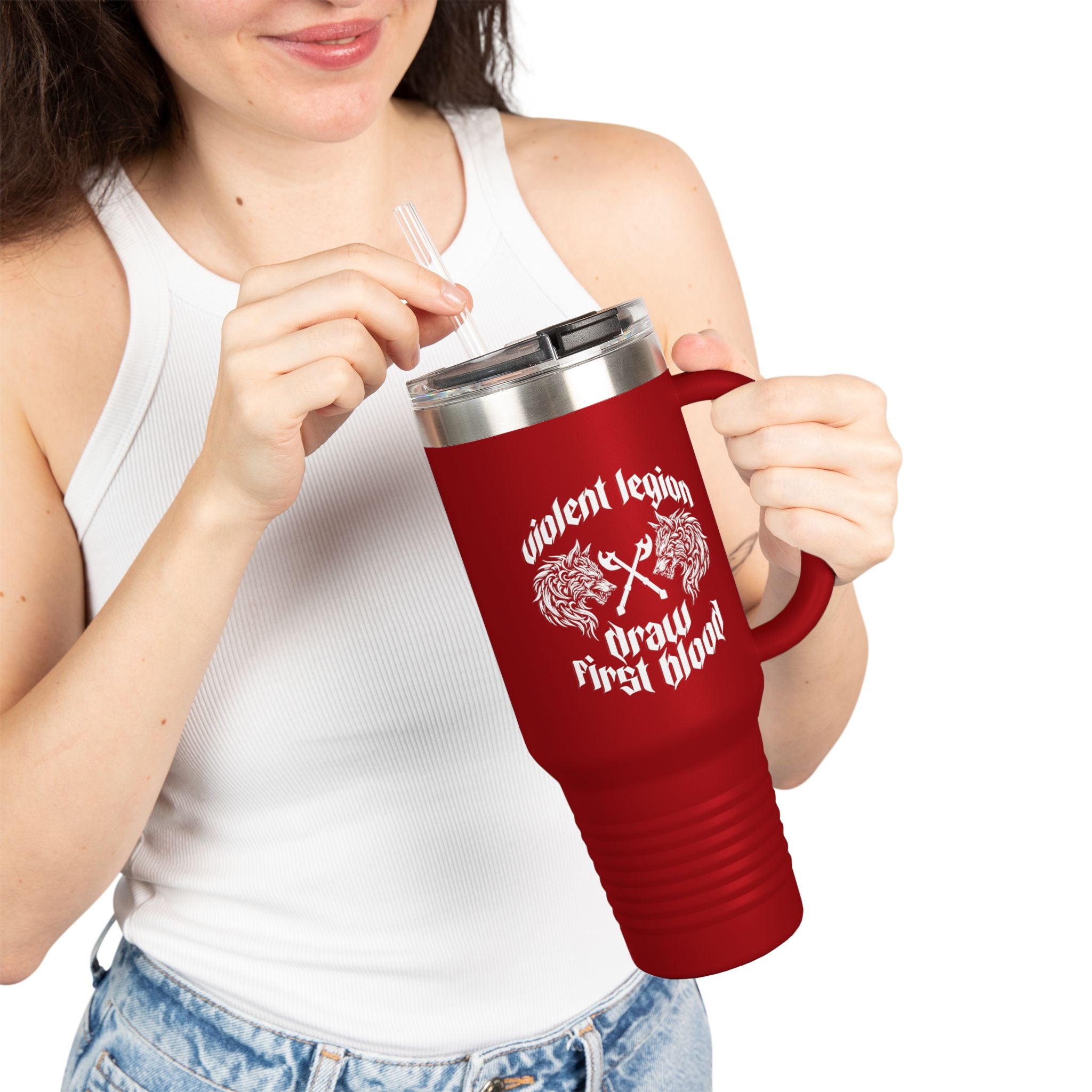 Draw First Blood 40oz Insulated Travel Mug