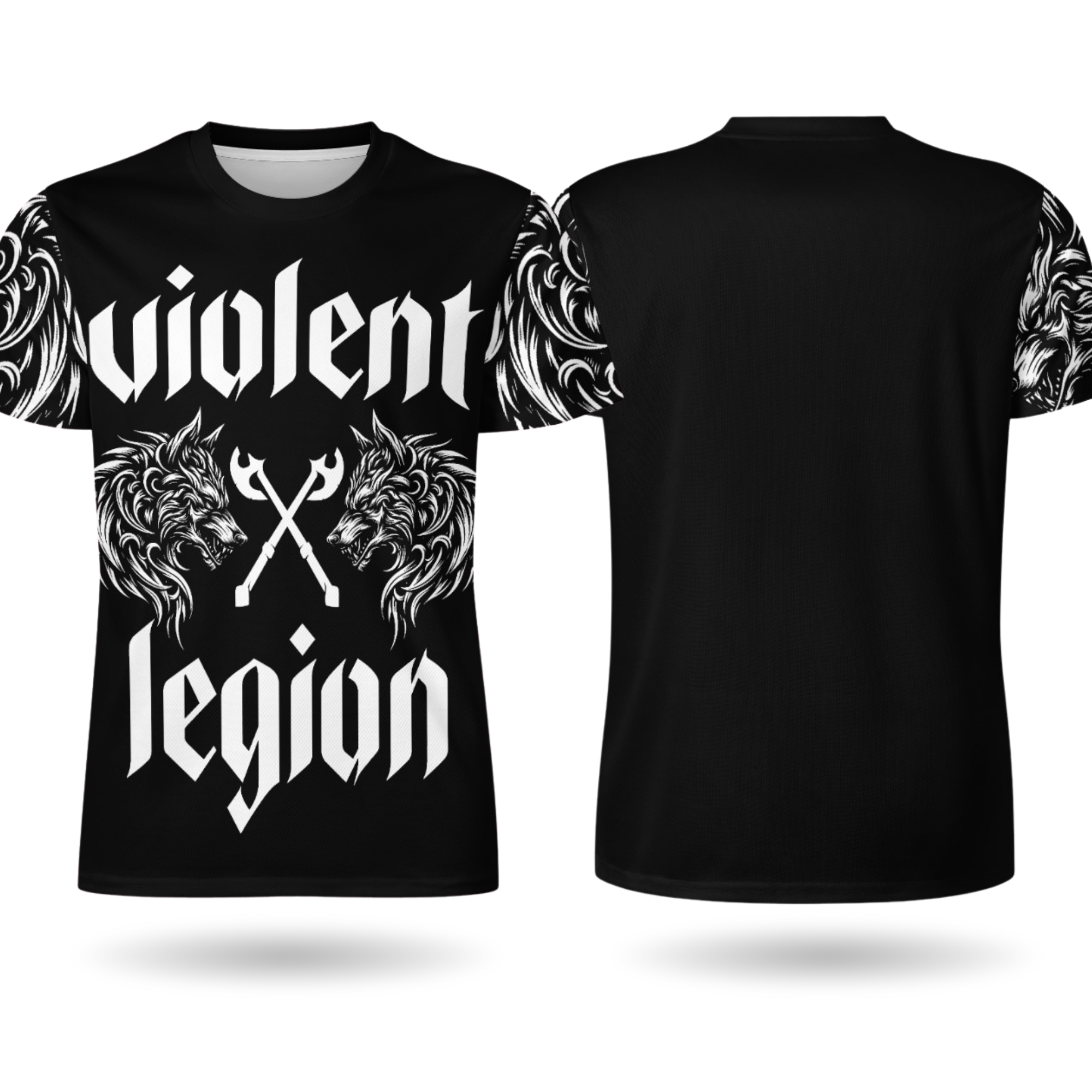 Battle Axe Wolves Ice Silk Rash Guard